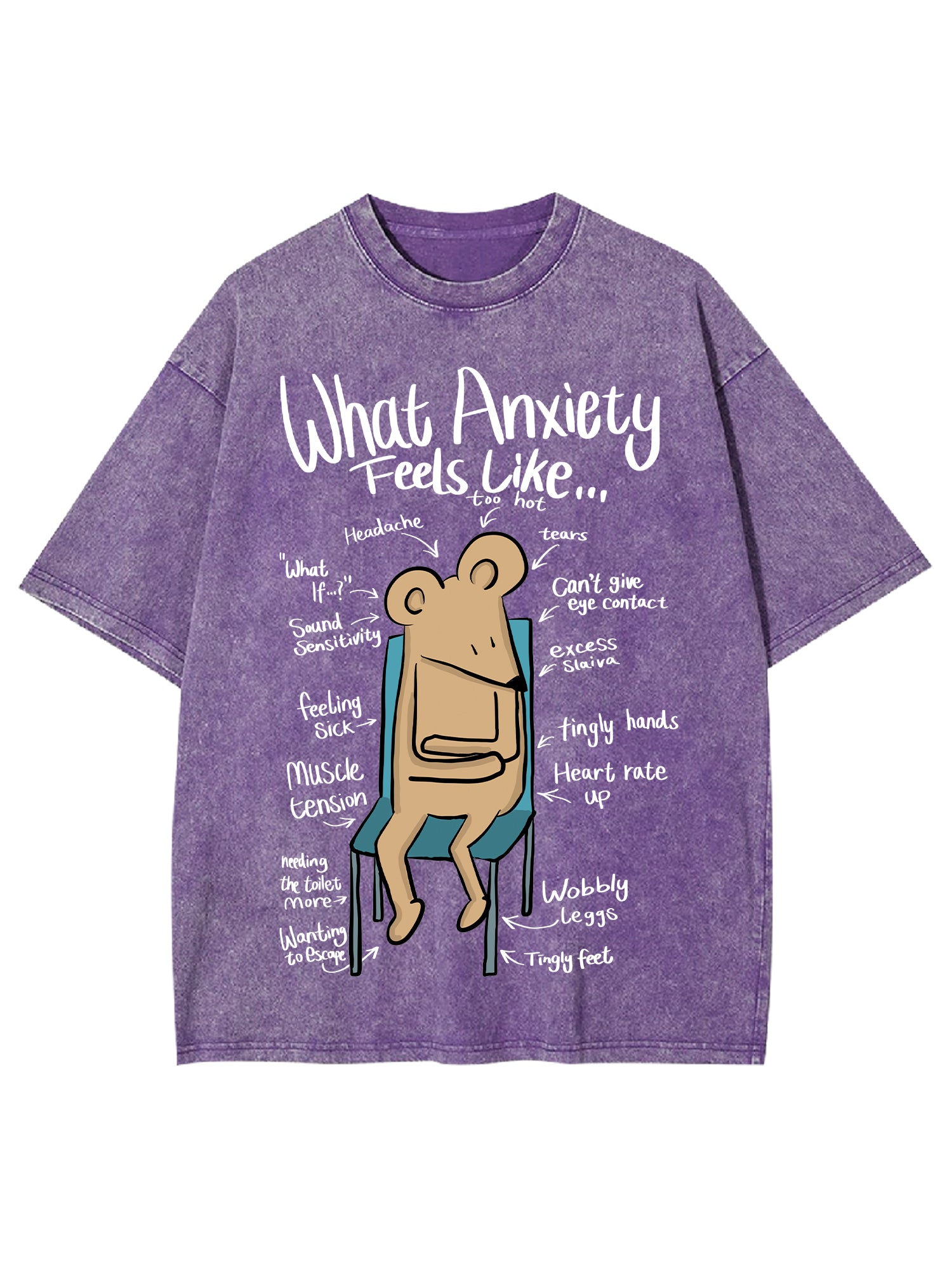 What Anxiety Feels Like Washed Tshirt