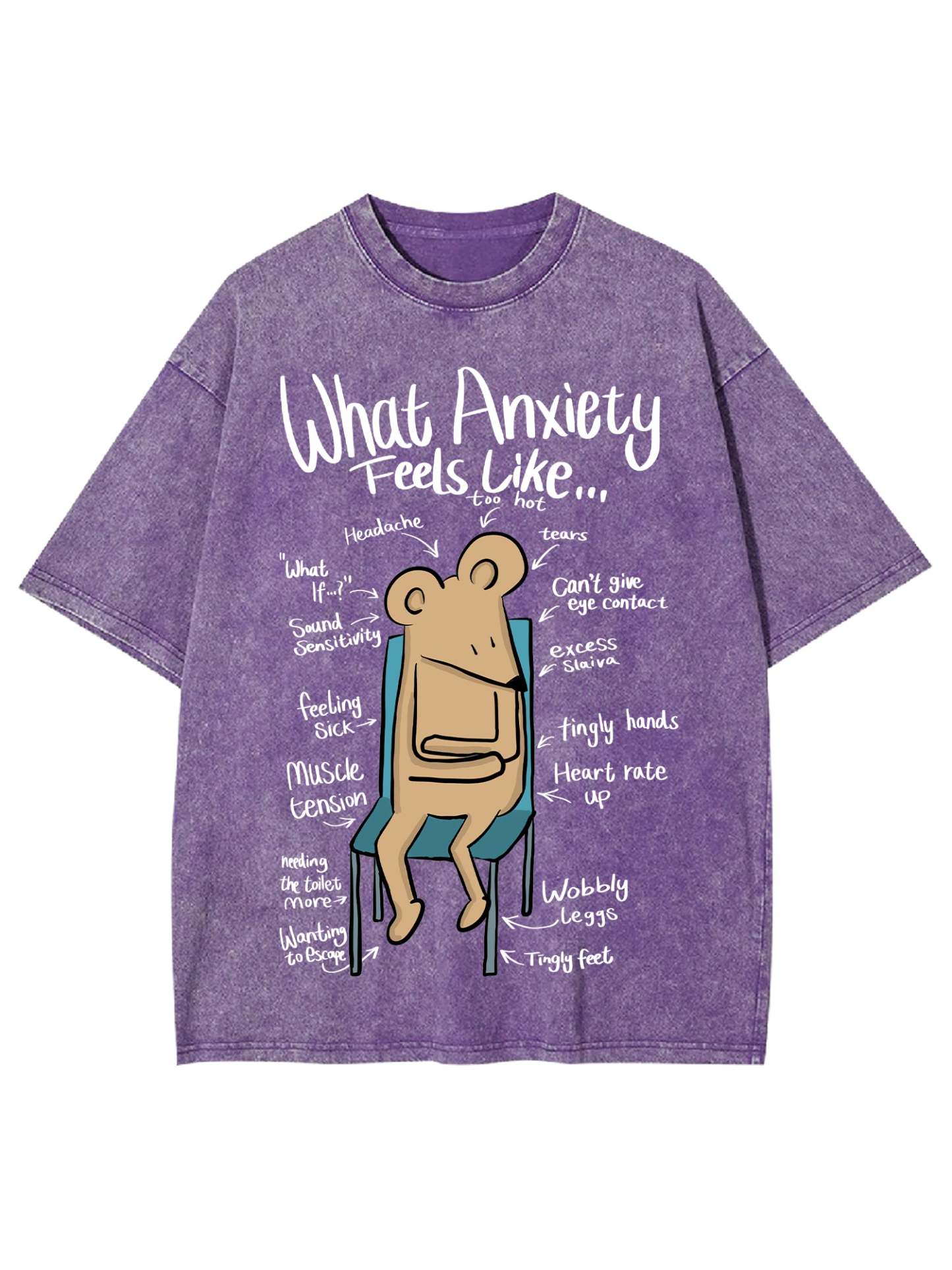 What Anxiety Feels Like Washed Tshirt