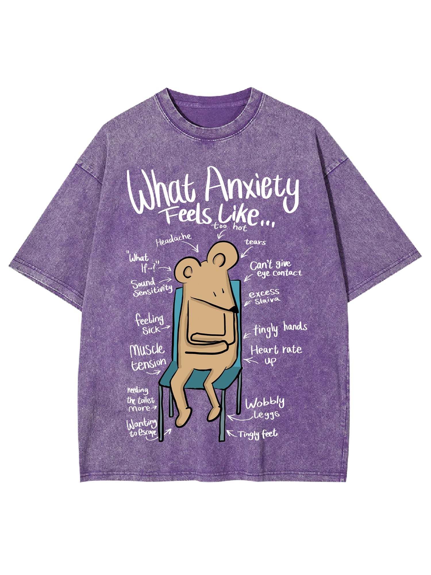 What Anxiety Feels Like Washed Tshirt
