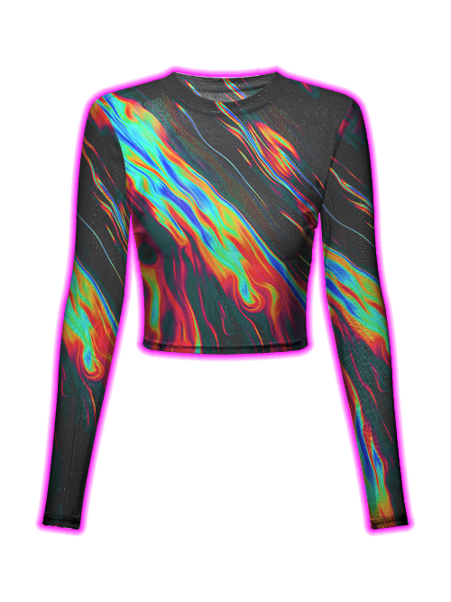 Neon Flames Mesh Top