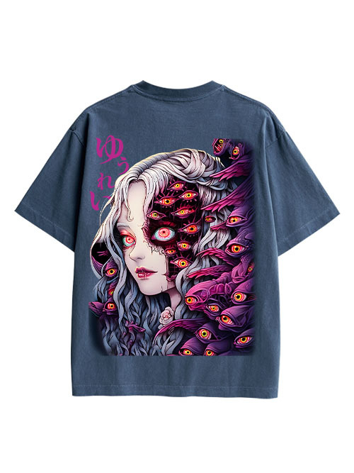The Allure Of A Thousand Eyes Double Sided Print Washed TShirt