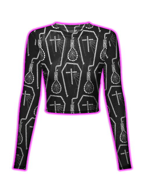 Noose Pattern Design Mesh Top