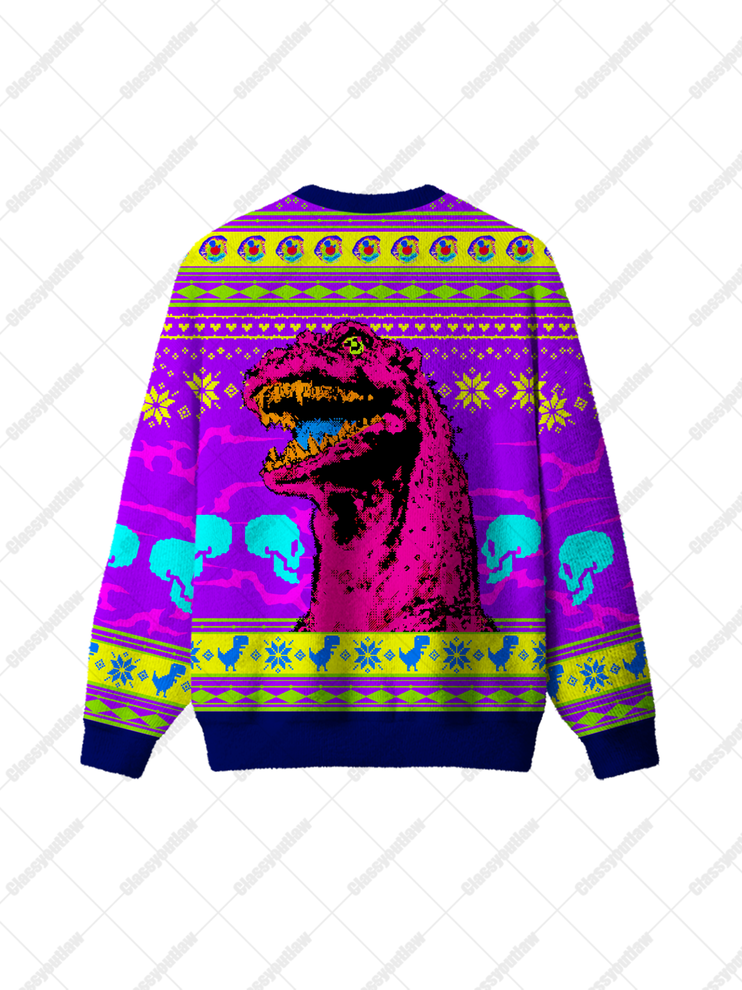 Neon Rex UGLY CHRISTMAS SWEATSHIRT