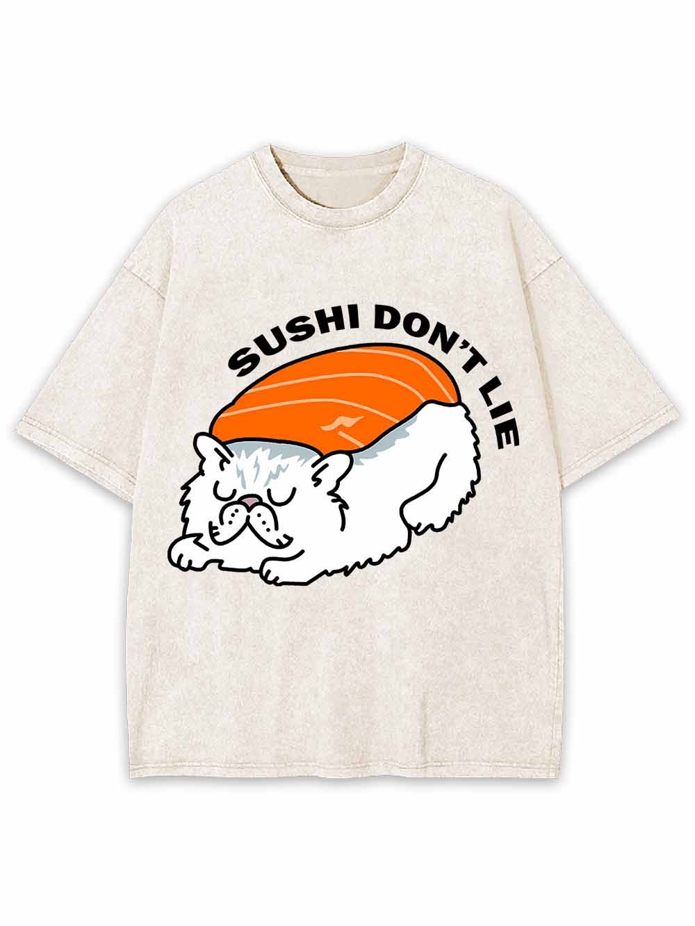Sushi Don It Lie Washed Tshirt-ClassyOutlaw Sale