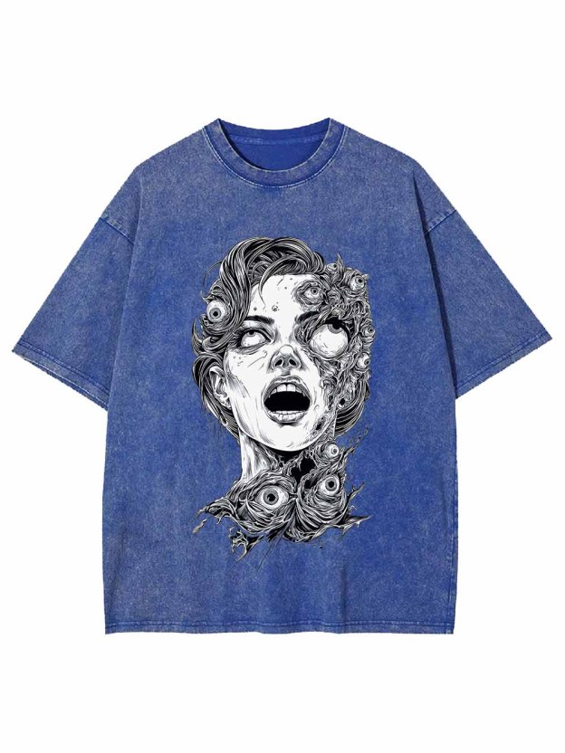 Grotesque Face Washed Tshirt