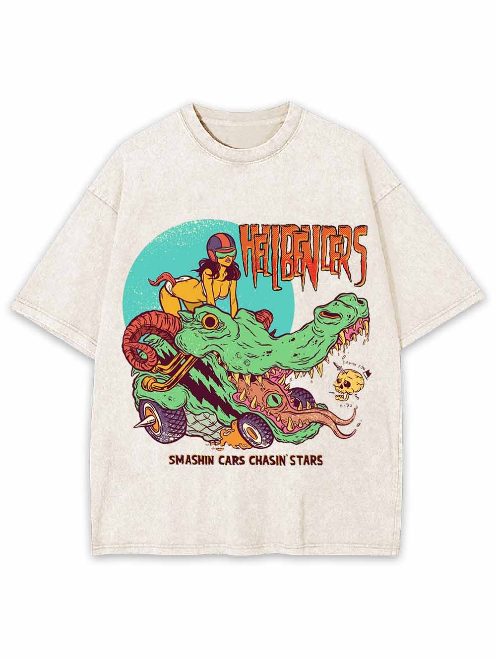 SMASHIN CARS CHASIN IS STARS WASHED TSHIRT