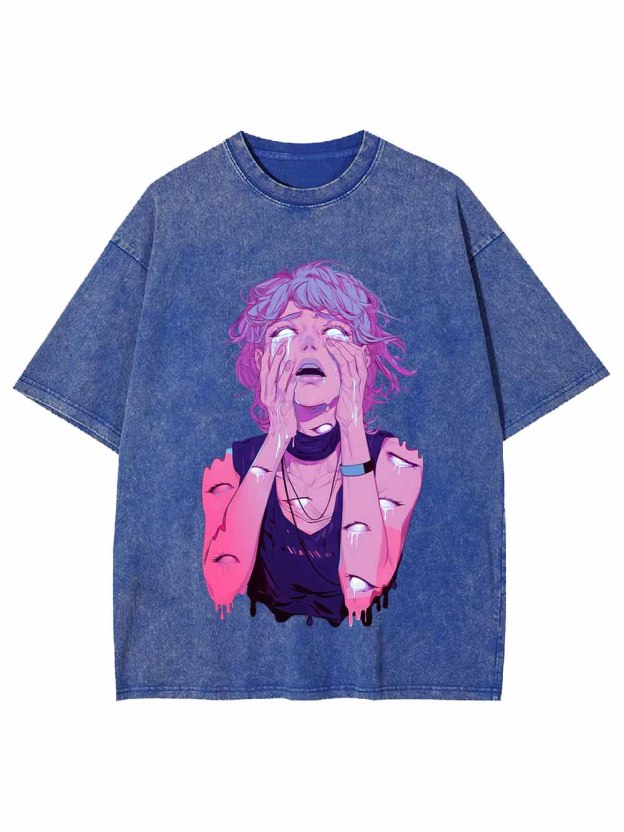 Crying Girl Washed Tshirt