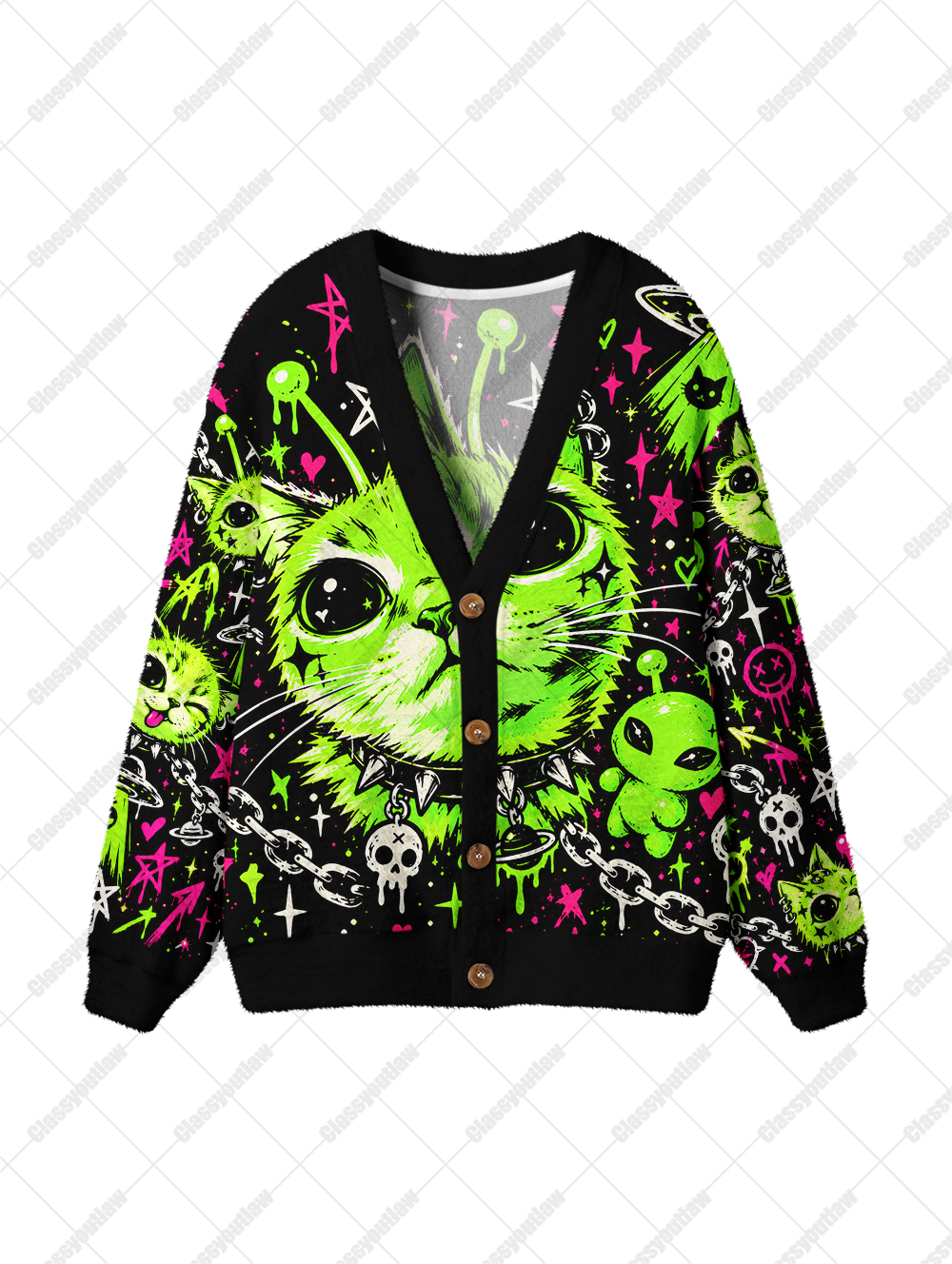 ALIEN CAT UGLY CARDIGAN SWEATERS