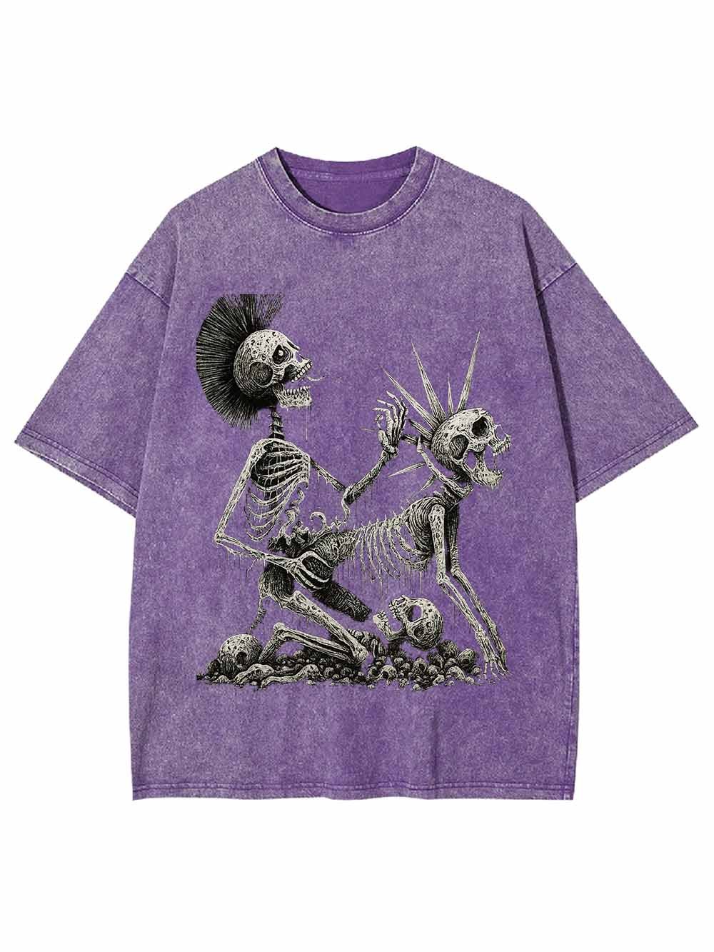 Skeleton Couple Washed Tshirt