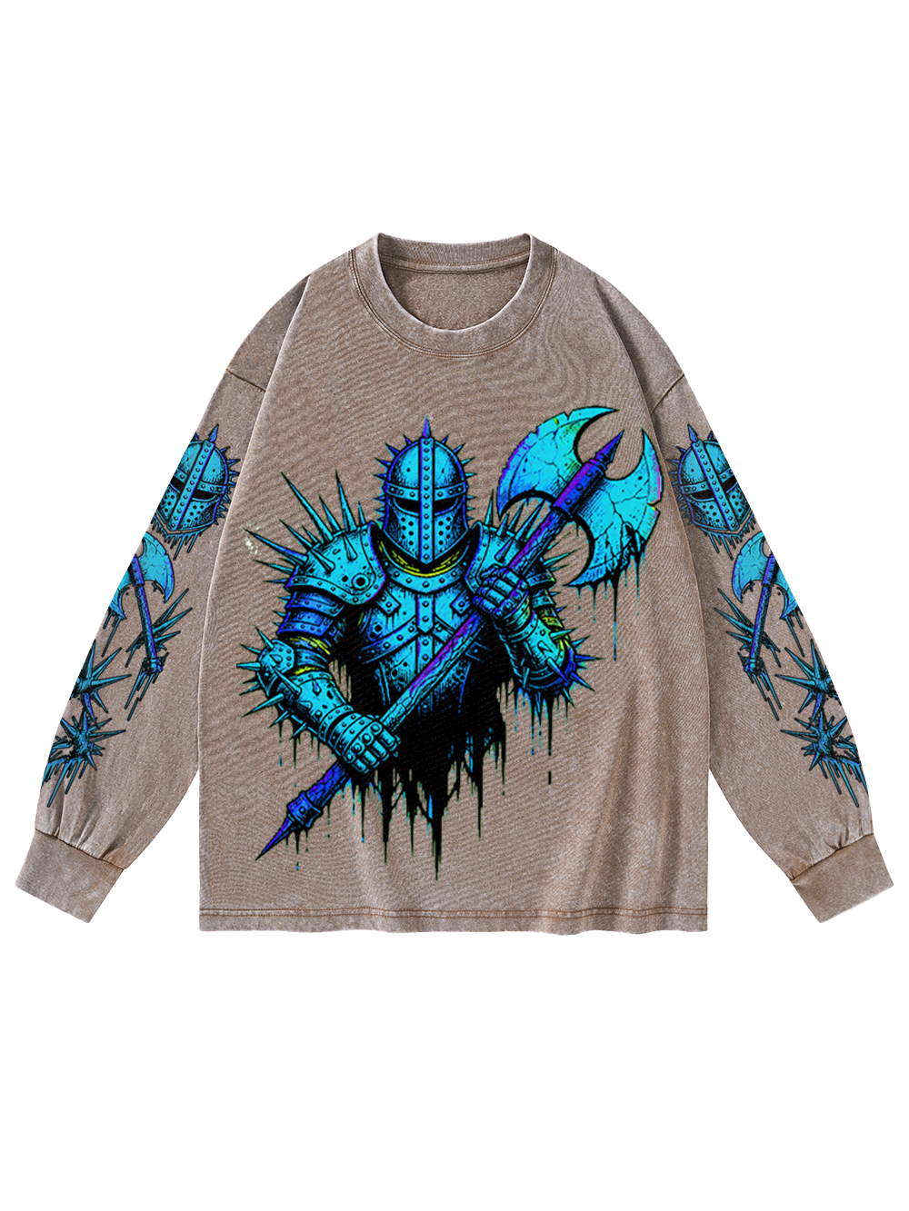 AZURE WARRIOR WASHED LONG-SLEEVE GRAPHIC TSHIRT