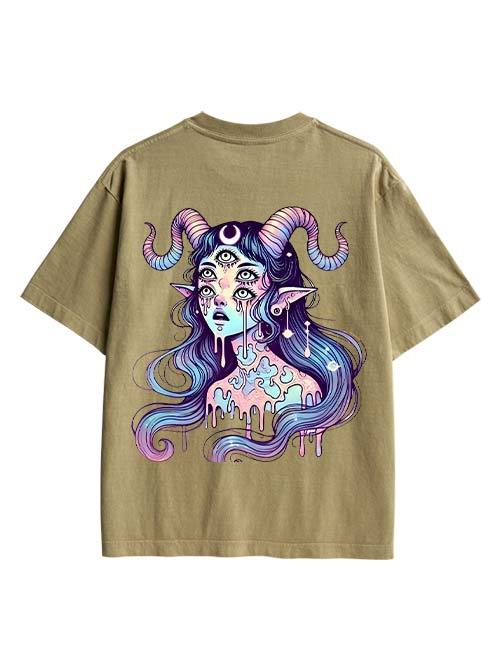 Mystic Melting Siren Double Sided Print Washed TShirt