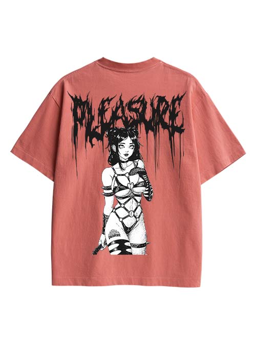 Pleasure Double Sided Print Washed TShirt