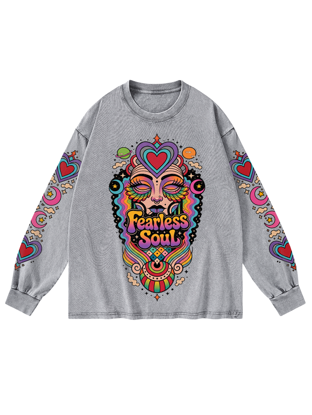 FEARLESS SOUL WASHED LONG-SLEEVE GRAPHIC TSHIRT