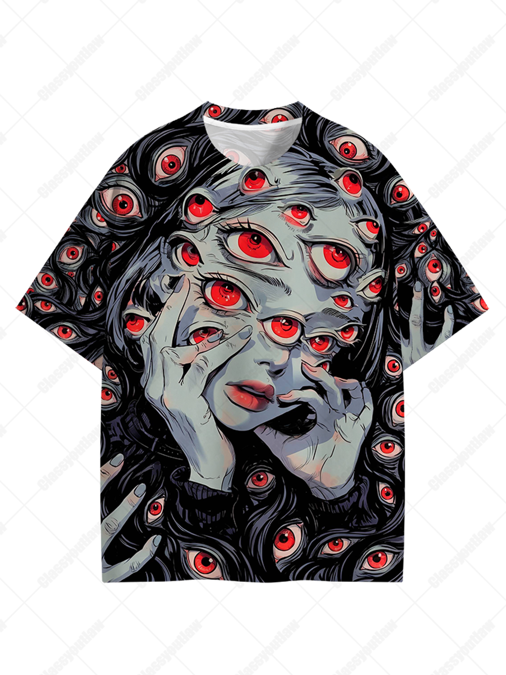 Thousand Eyes Gaze Eco Oversized Graphic Tees