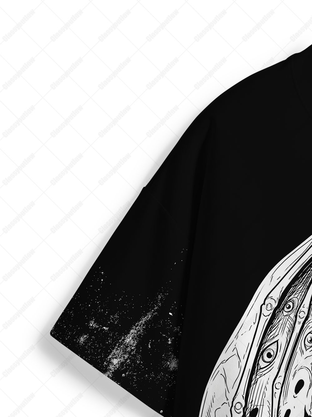 Dark Wings Skeleton Throne Streetwear Eco Oversized Graphic Tees