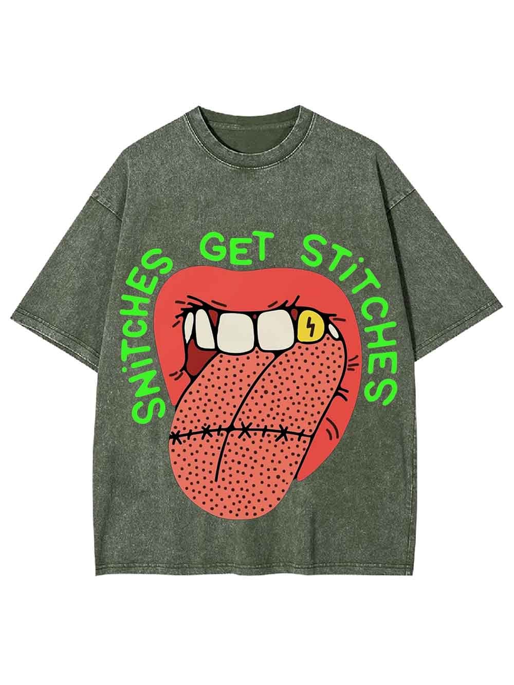 Snitches Get Stitches Washed Tshirt