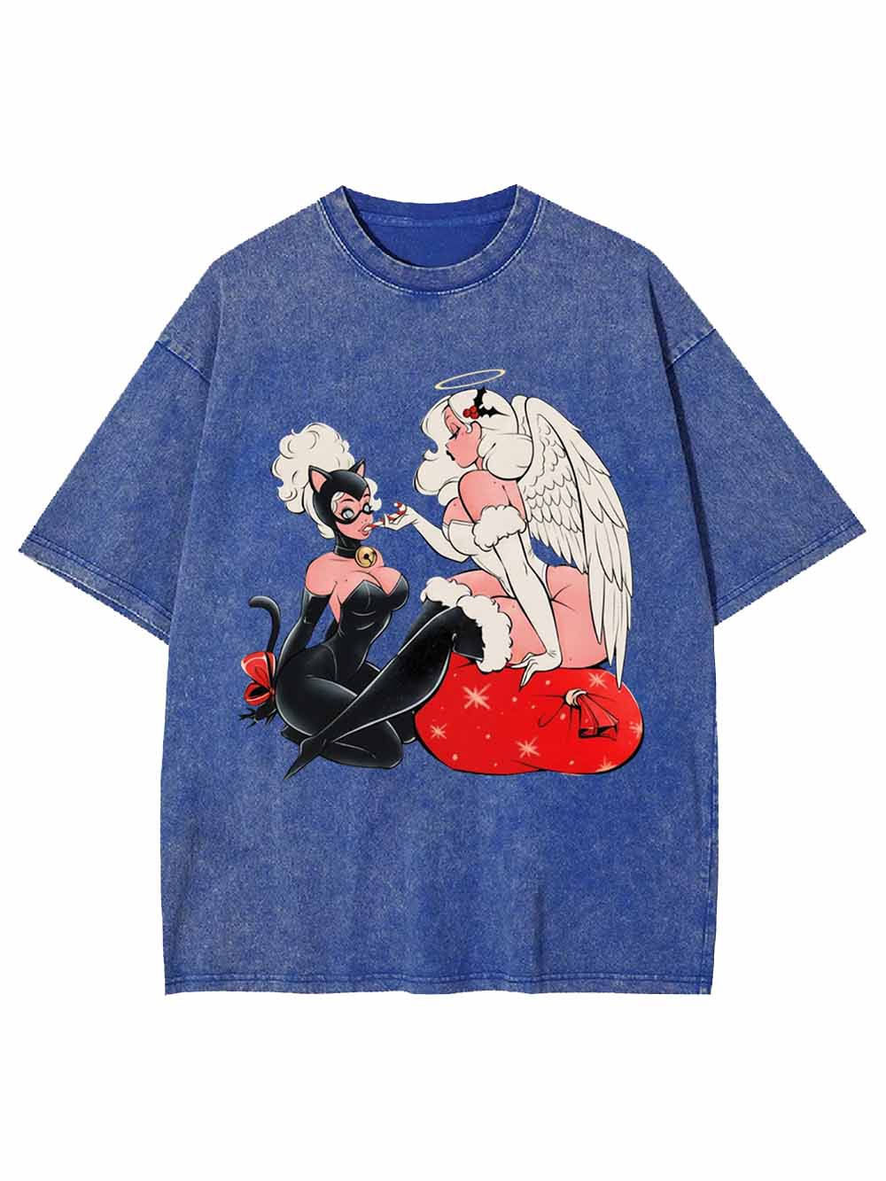 Catwoman And Angel Washed Tshirt