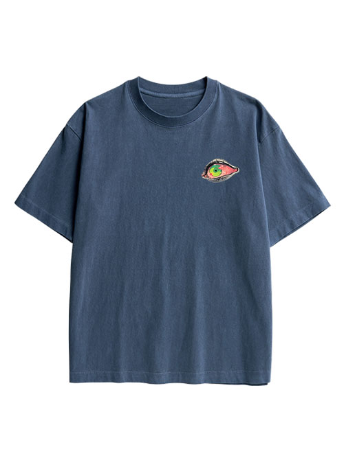 THOUSAND EYED FANTASY DOUBLE SIDED PRINT WASHED TSHIRT