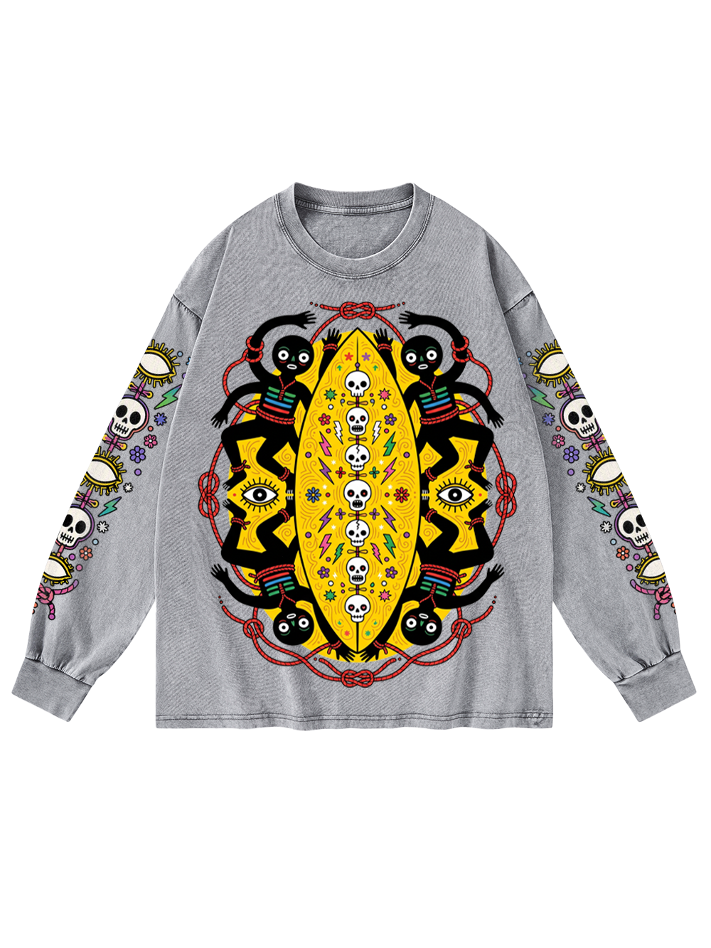 VOODOO RITUAL WASHED LONG-SLEEVE GRAPHIC TSHIRT