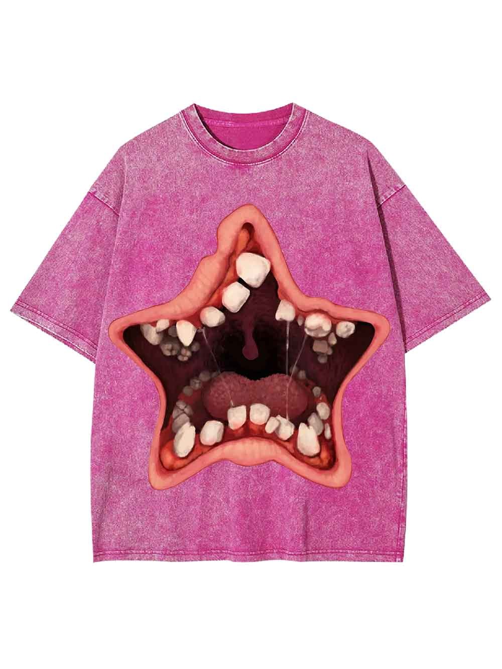 Starfish Mouth with Teeth Washed Tshirt