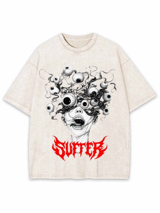 Suffer Weird Eyeball Washed Tshirt