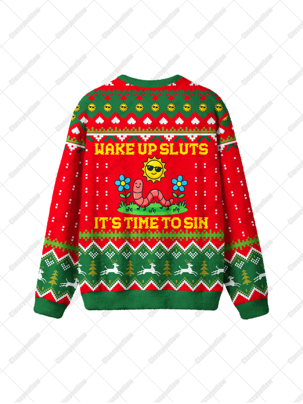 WAKE UP SLUTS IT'S TIME TO SIN UGLY CHRISTMAS SWEATSHIRT