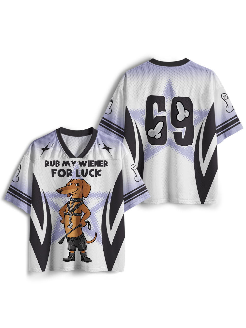 RUB MY WIENER FOR LUCK MESH JERSEY