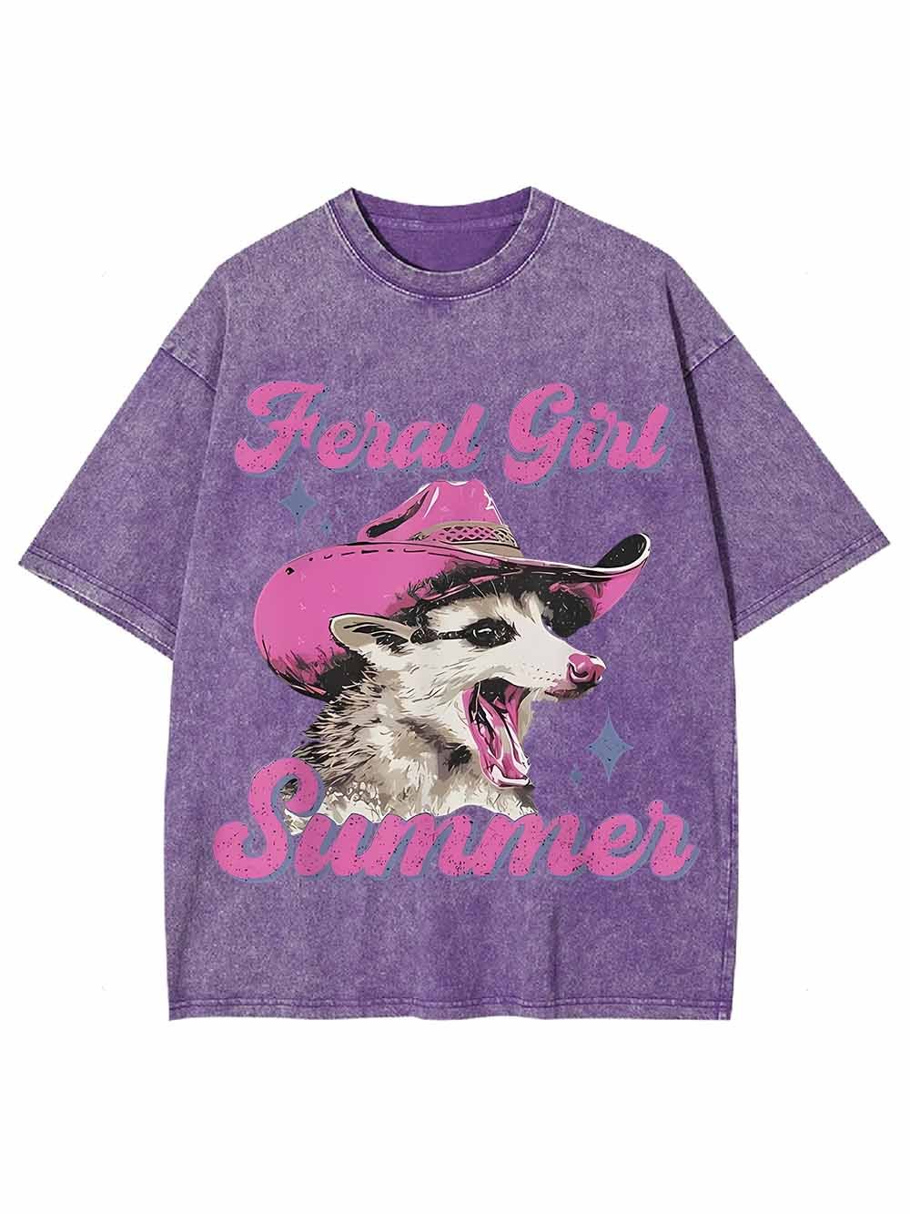 SUMMER FIORAL GIRL WASHED TSHIRT