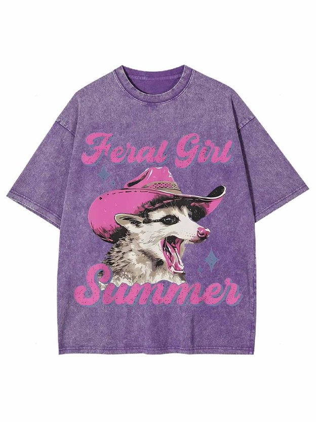 SUMMER FIORAL GIRL WASHED TSHIRT