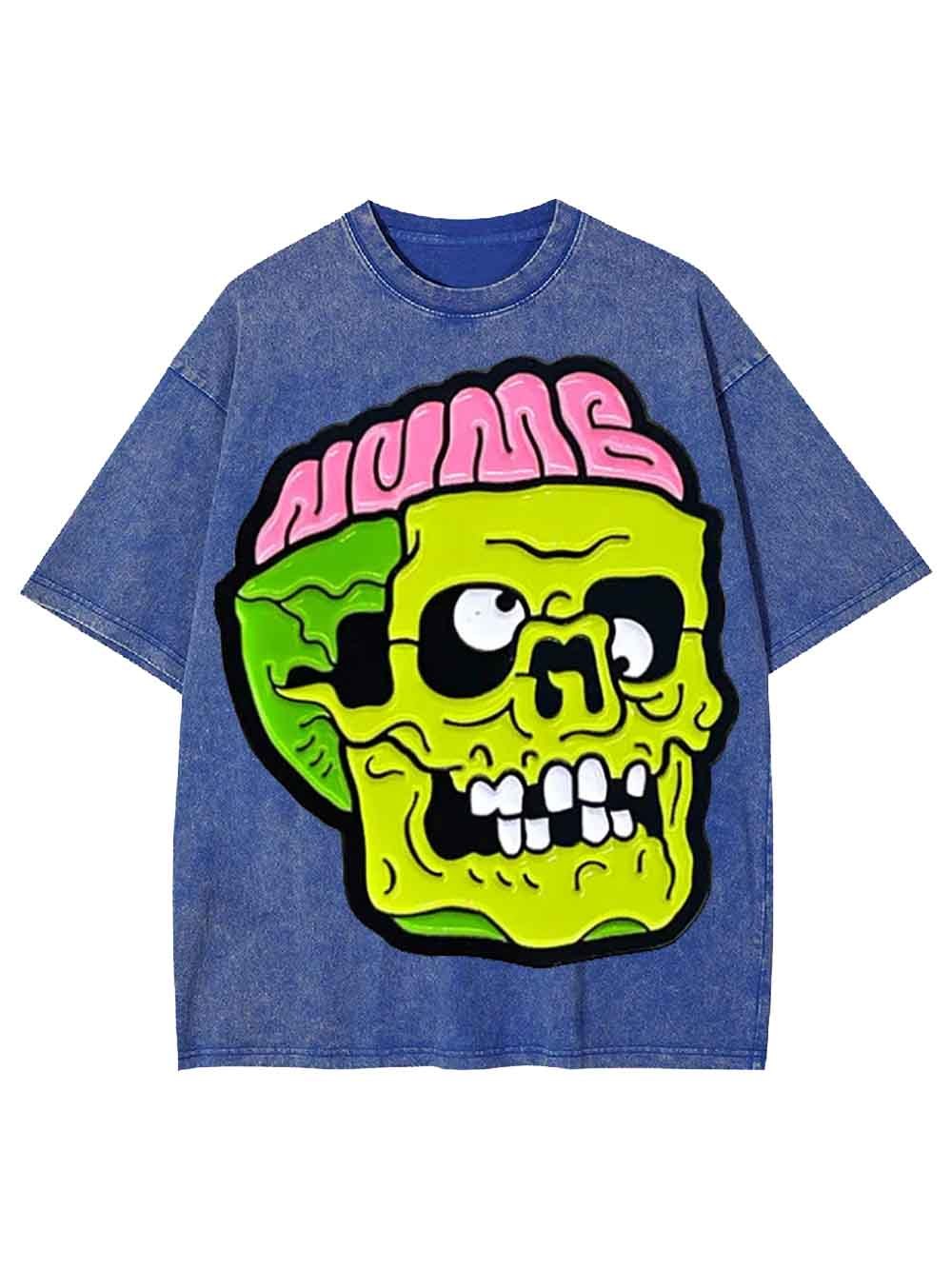 Neon Mind Skull Washed Tshirt