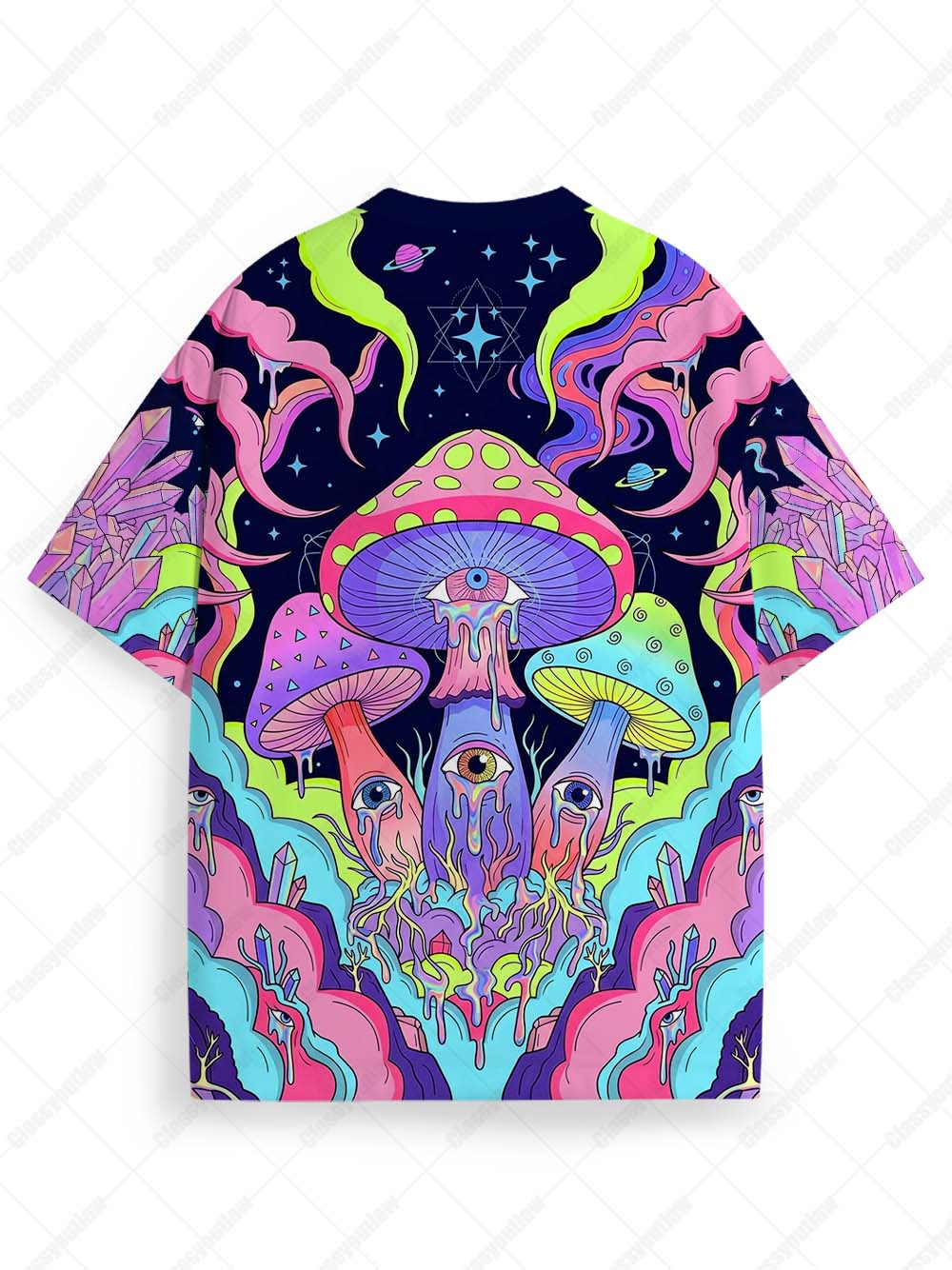 PSYCHEDELIC MUSHROOM REALMS ECO OVERSIZED GRAPHIC TEES