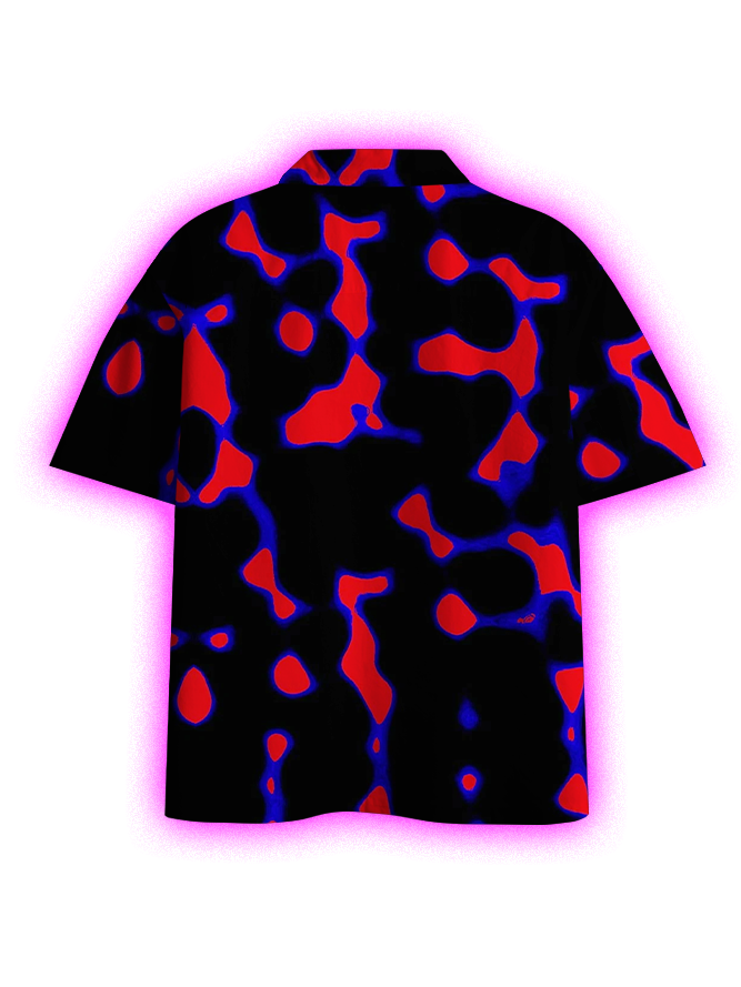 NEON BLOODSPLATTER BUTTON UP POCKET SHIRT