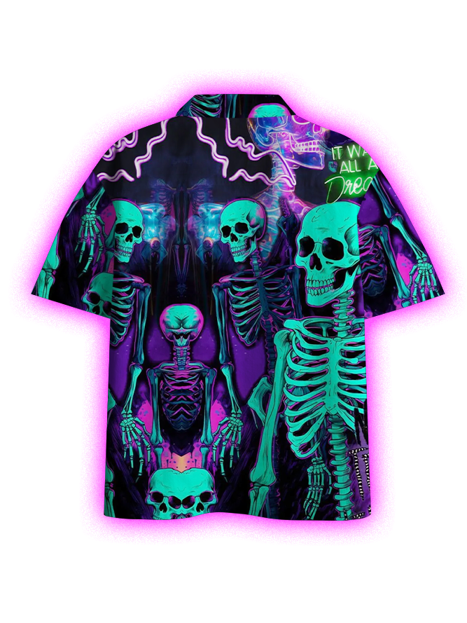 NEON SKELETONS WASHED TSHIRT