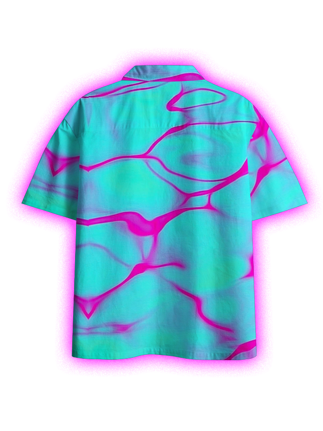 Neon Wave Button Up Pocket Shirt