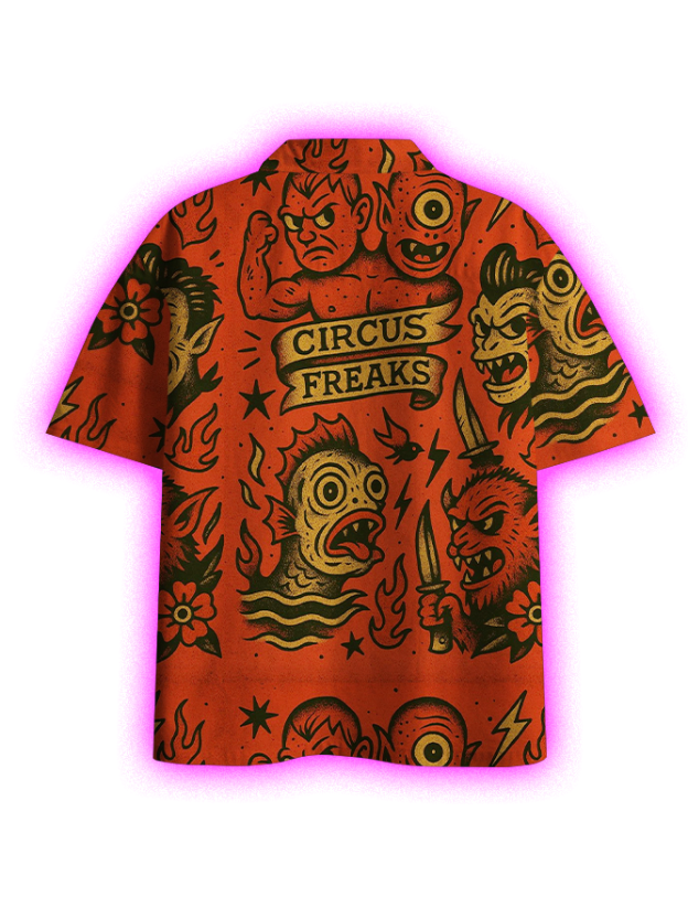 CIRCUS FREAKS BUTTON UP POCKET SHIRT