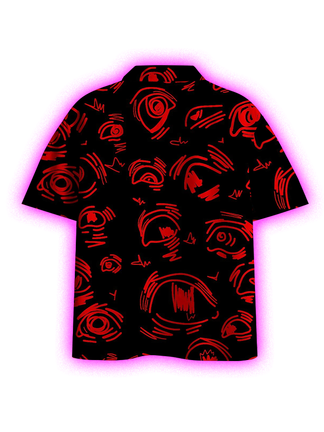 NEON EYES BUTTON UP POCKET SHIRT