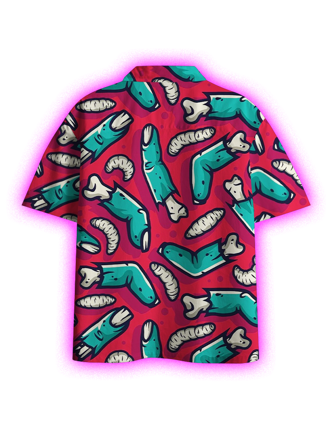 ZOMBIE FINGERS  BUTTON UP POCKET SHIRT