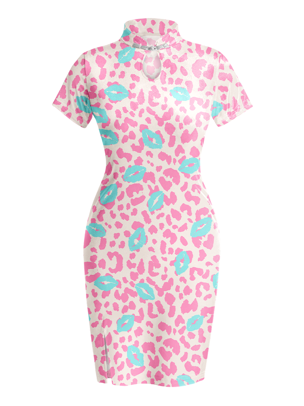 LIPSTICK QIPAO MINI DRESS