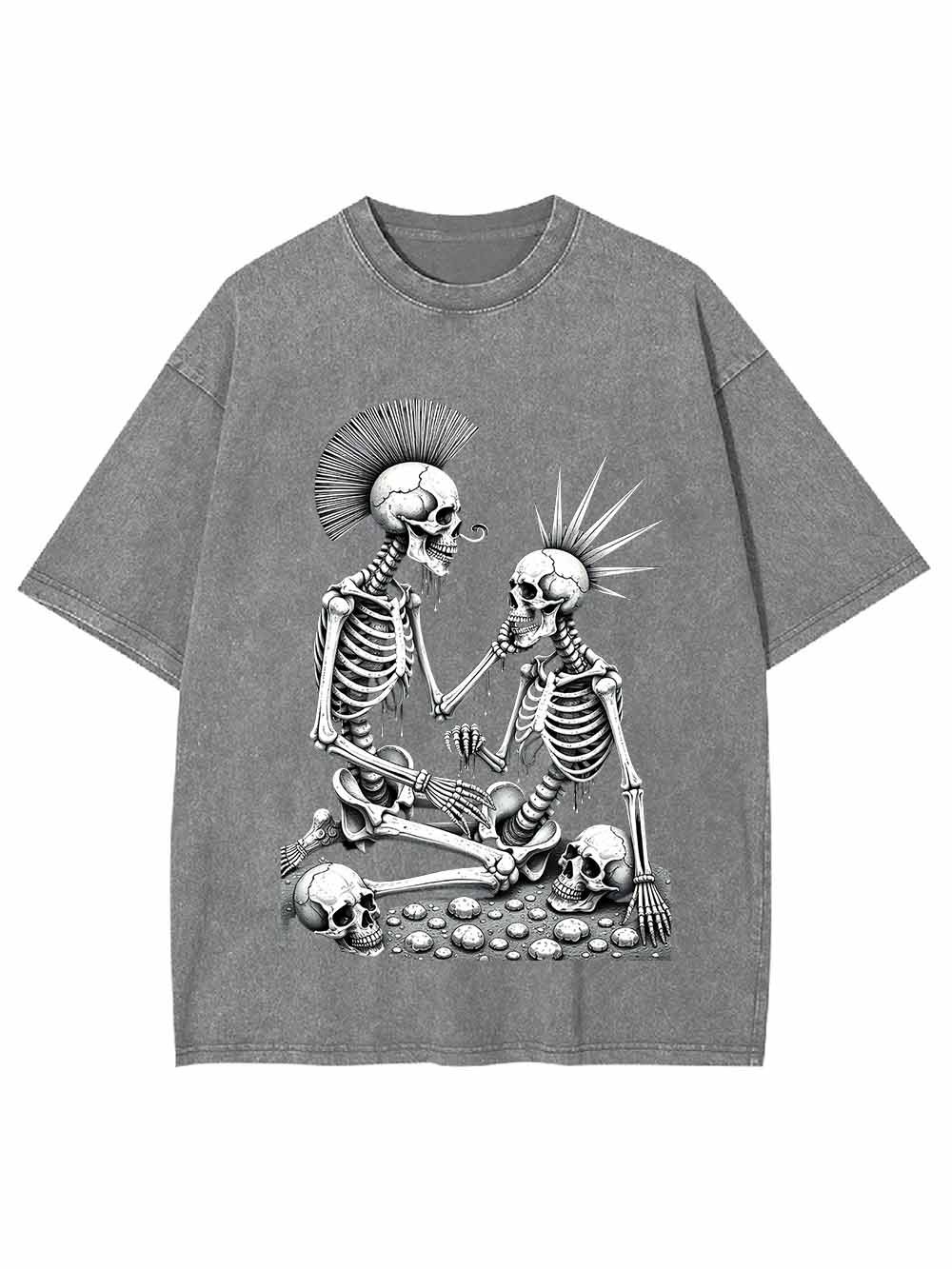 Skeleton Couple Washed Tshirt