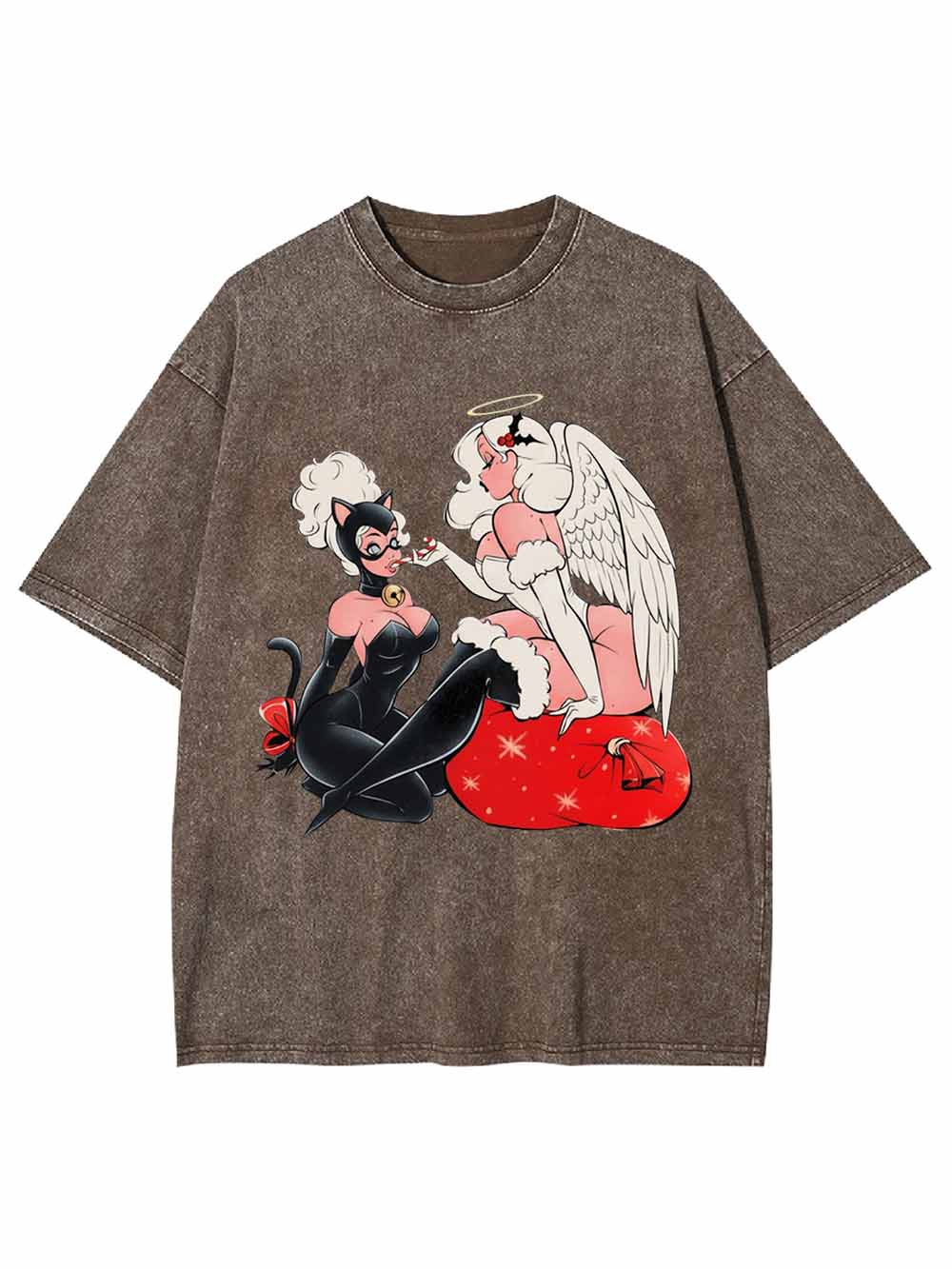 Catwoman And Angel Washed Tshirt