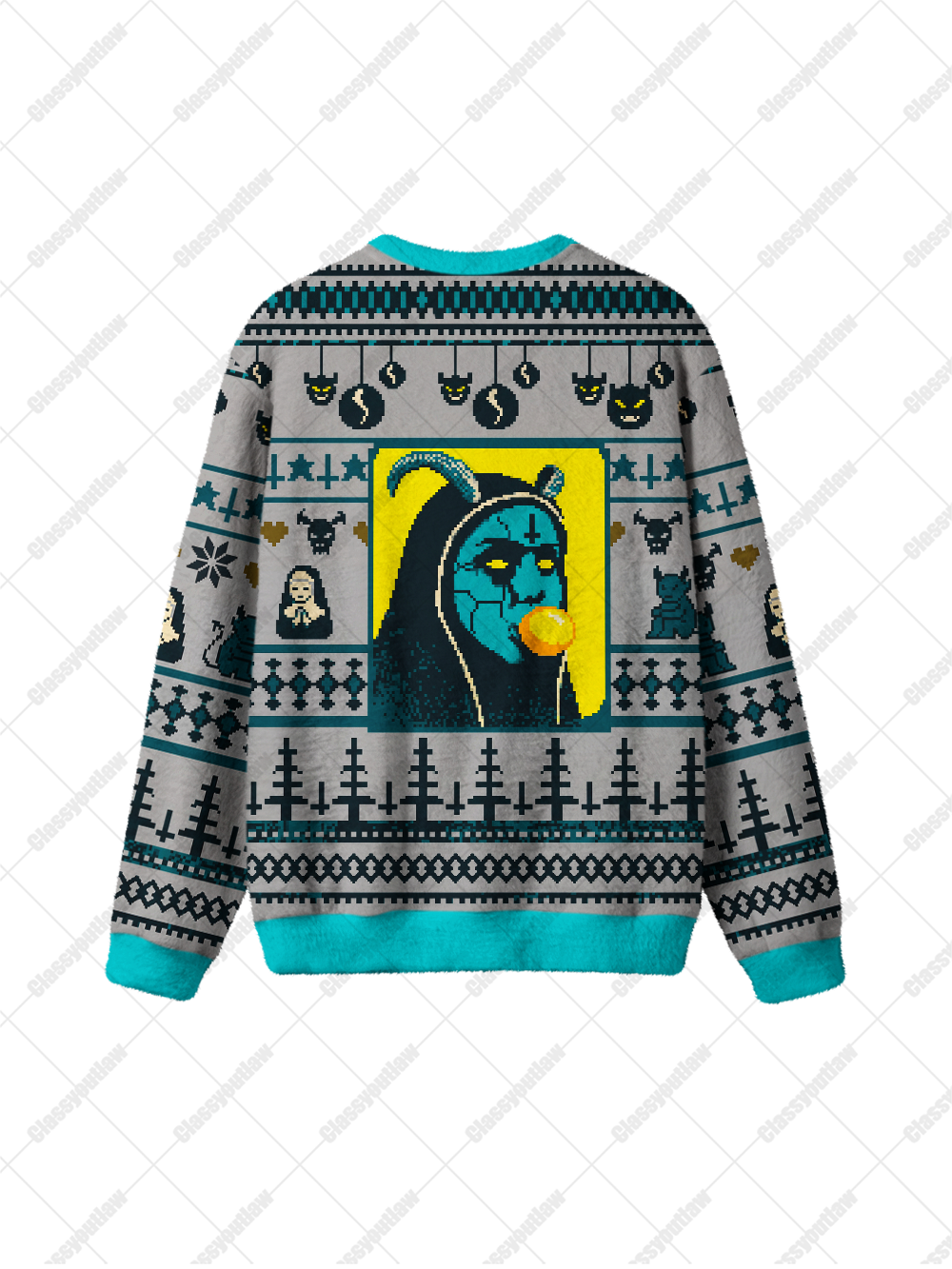 NUN DEVIL HORNS UGLY CHRISTMAS SWEATSHIRT