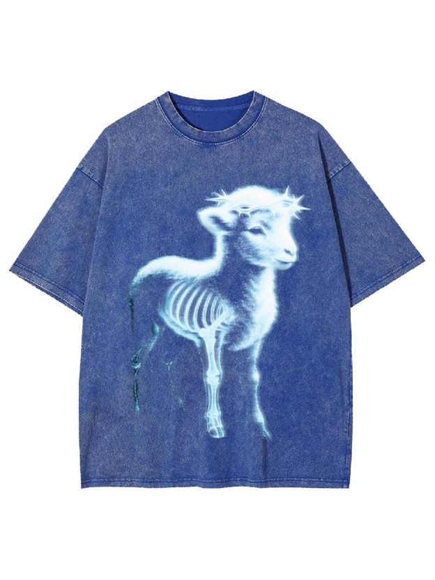 Fluorescent Lamb Washed Tshirt