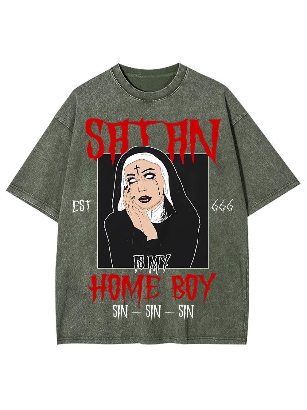 Satan Is My Homeboy Washed Tshirt