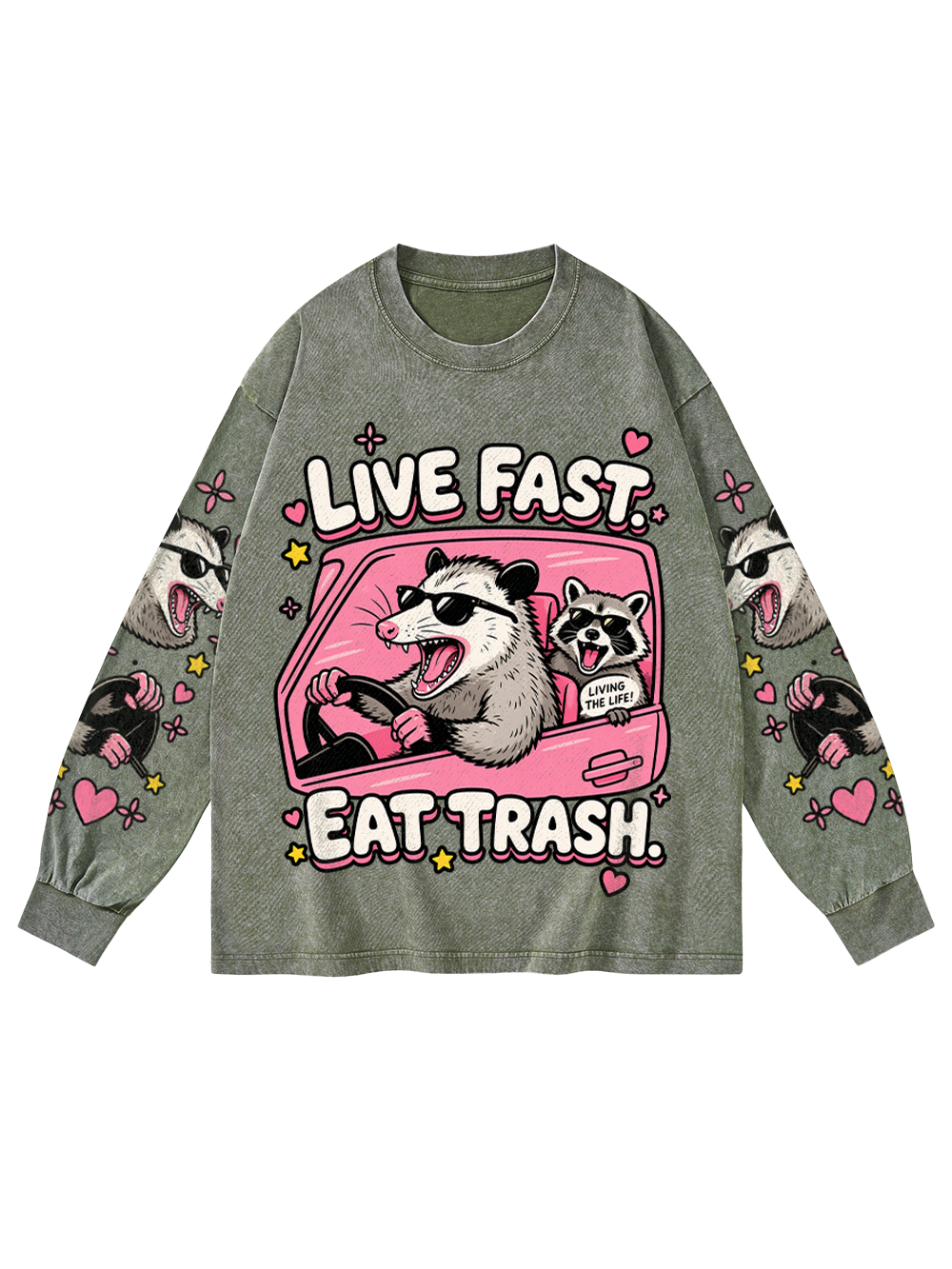 WILD RIDE WASHED LONG-SLEEVE GRAPHIC TSHIRT