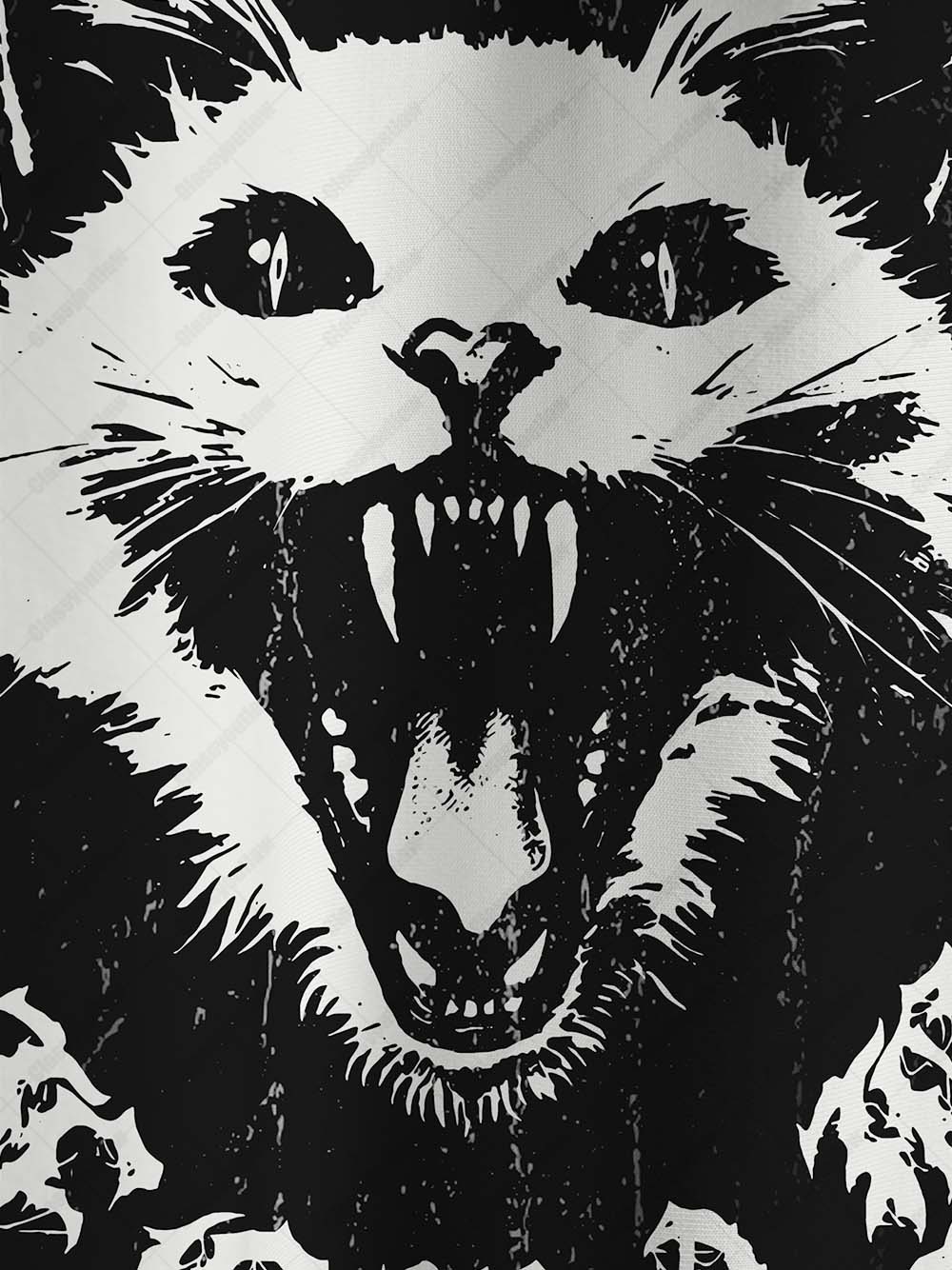 Feral White Cat Graphic T-shirt