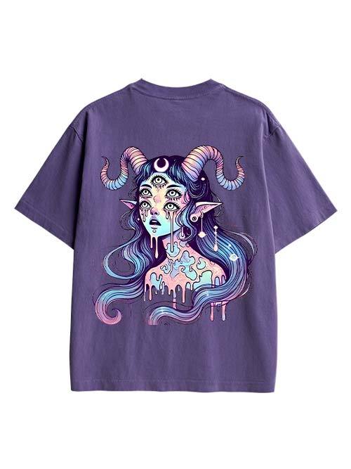 Mystic Melting Siren Double Sided Print Washed TShirt