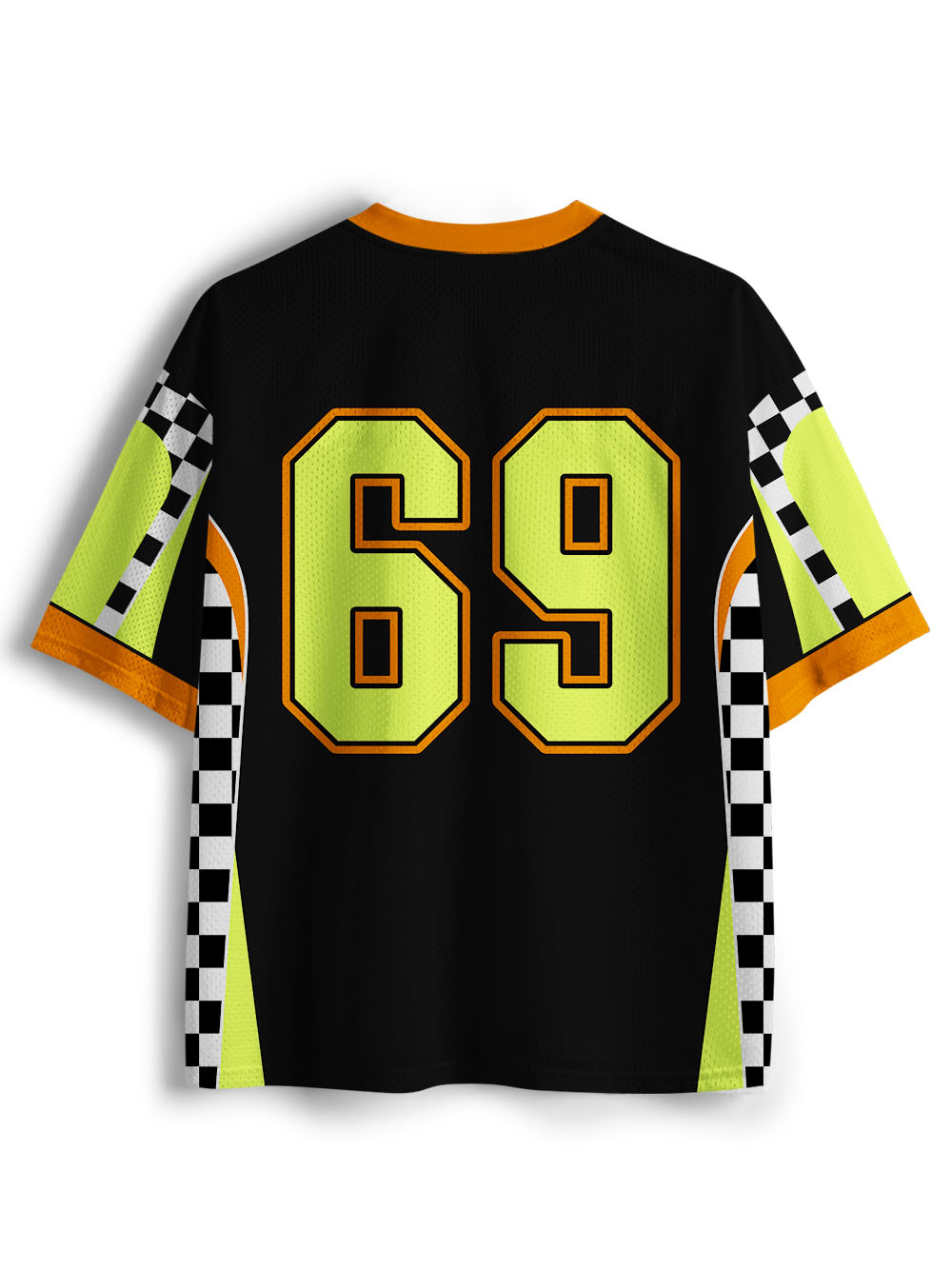 CHECKERED SLOGAN MESH JERSEY