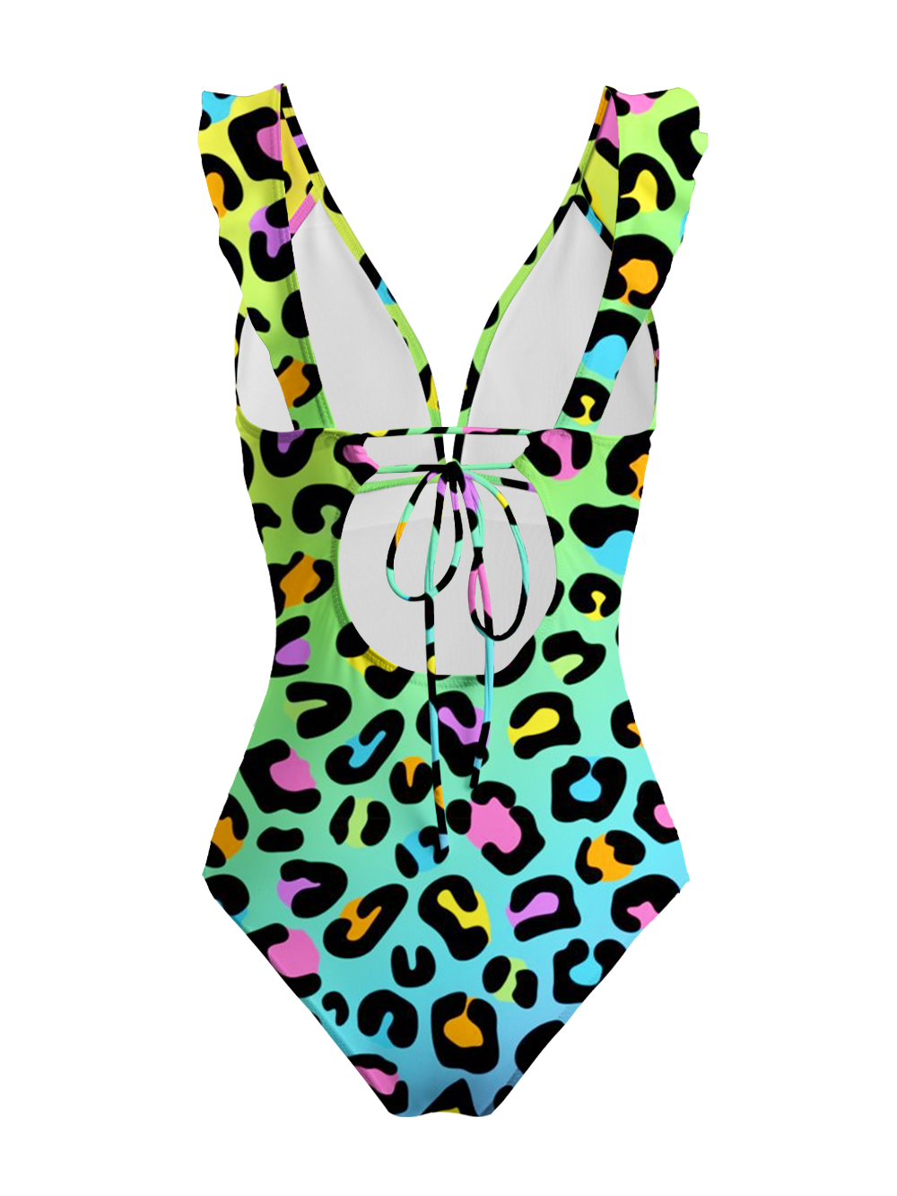 GLOWING LEOPARD FESTIVAL V-NECK ONE PIECE SWIMSUIT