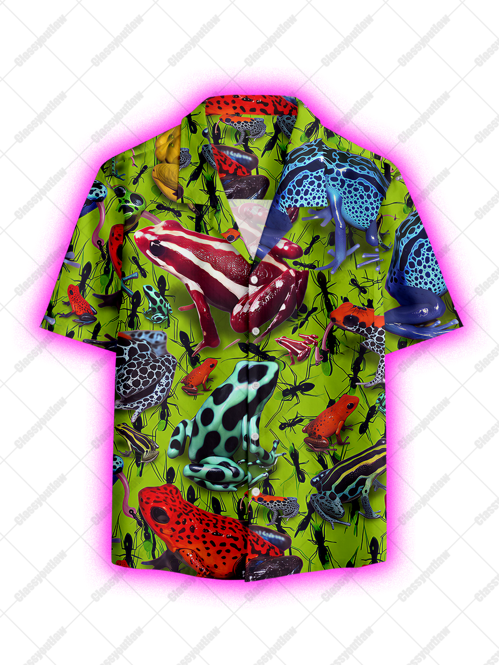 GREEN FIELD FROG BUTTON UP POCKET SHIRT