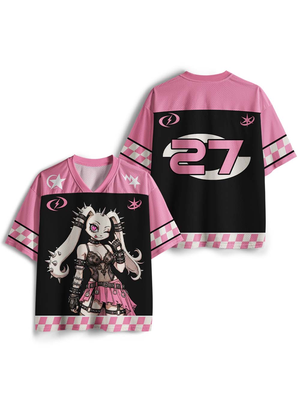PINK PUNK BUNNY GIRL MESH JERSEY